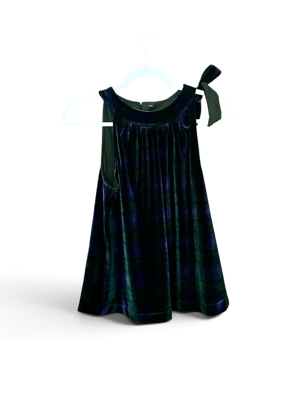 Vineyard Vines Plaid Velvet Sleeveless Tie Shoulder Top XS